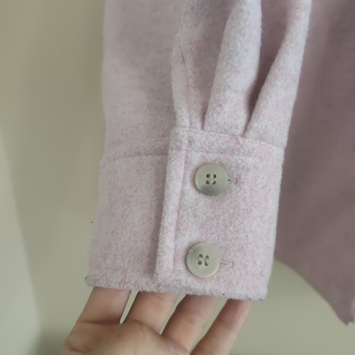 H&M Pink Woman's Jacket Pink Size XL Oversized Polyester Acrylic Viscose - Picture 3 of 11