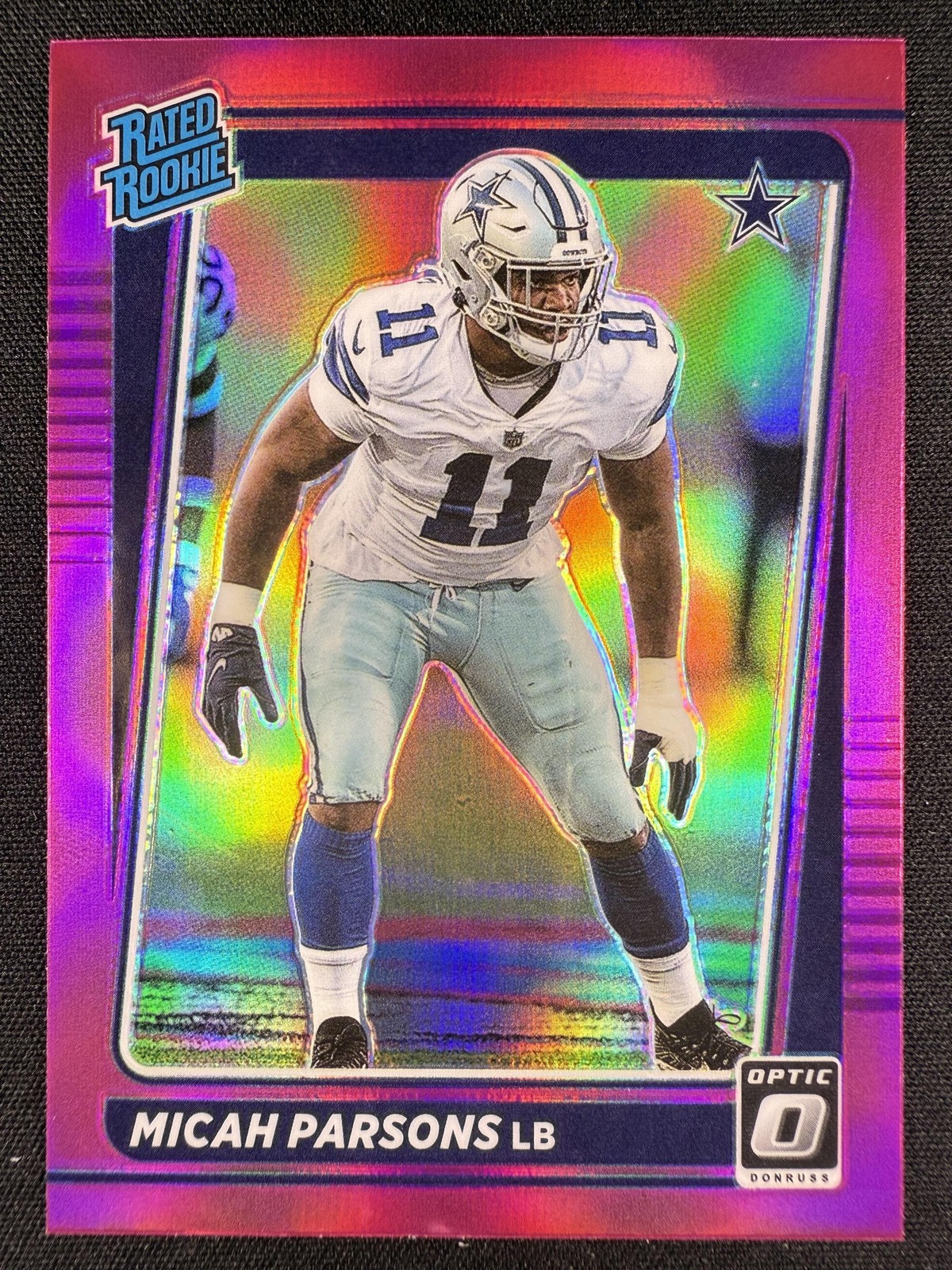 2021 Panini Donruss Optic #245 Micah Parsons Pink Holo Rated Rookie