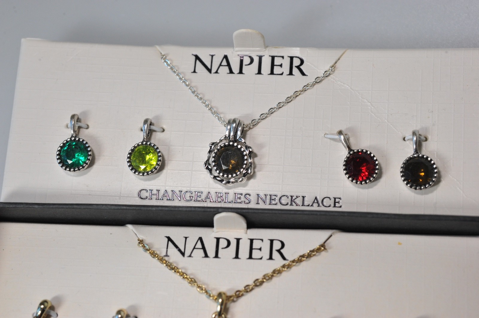 Napier Changeables Necklace  LOT  gold silver tone Pendants A