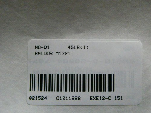 Motore Baldor M1721T 182t 3ph 1-1/2hp 1740rpm 460v-ac - Foto 5 di 5