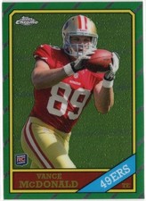 2013 Topps Chrome 1986 Design Vance McDonald Rookie Insert Card RC #34 49ers. rookie card picture