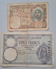 Tunisia 20 5 francs 1939 1941 on Algeria - see other sales