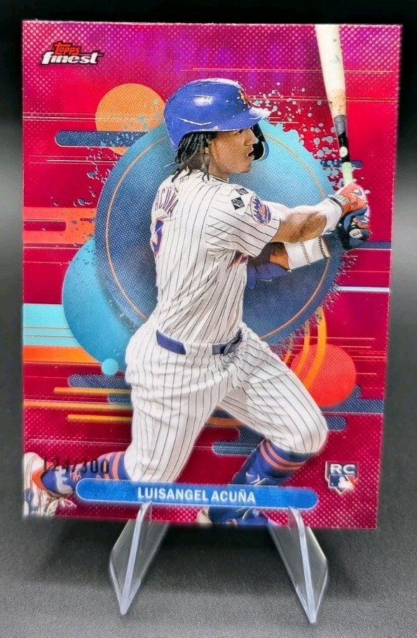 2025 Topps Finest Luisangel Acuna RC /300 Mets Magenta #108 Uncommon