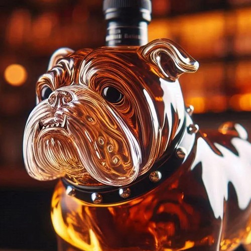 Französische Bulldogge Whisky Flasche Dekanter Gravur Tierform Glas für Herren Geschenk - Bild 5 von 8