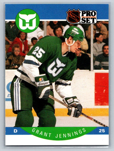 1990-91 Pro Set #106 Grant Jennings Hartford Whalers Rookie Hockey Card - Picture 1 of 2