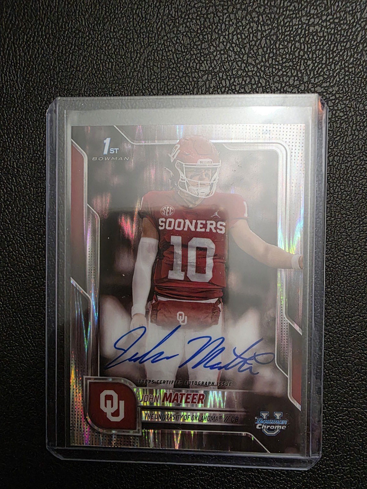 2025 Bowman University Chrome Football #BCA-JM John Mateer Stealth Auto