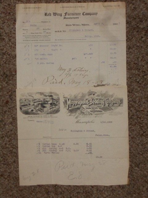 Lot of 2 Minnesota Letterheads 1908