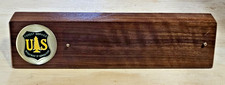 Vtg U.S. Forest Service Ranger Desk name tag base wood USFS nameplate plaque