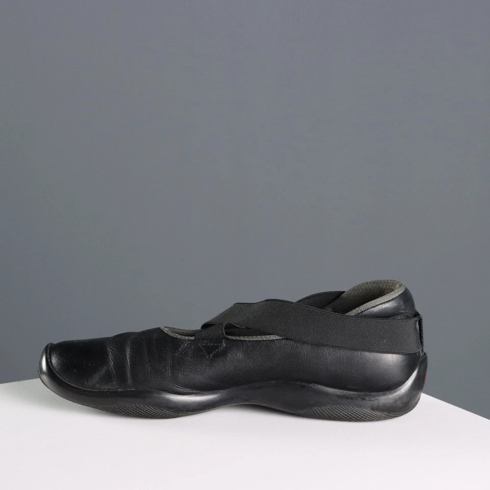 Prada Shoes Black Leather Second Hand UK Size 6 Italy Second Hand Originals - Image 3 of 4
