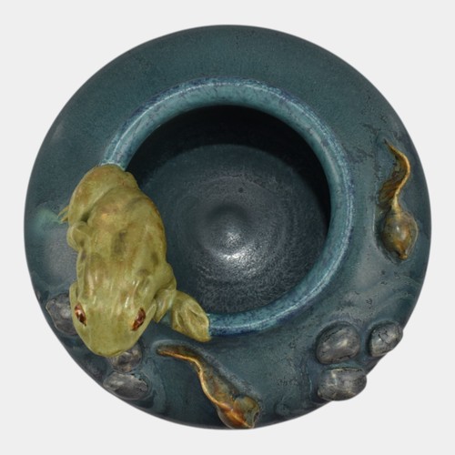 Ephraim Faience 2025 Hand Made Pottery Frog and Polliwogs Bowl Vase - Picture 5 of 6