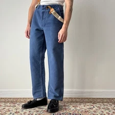 1980s Vintage French Workwear Moleskin Faded Pants