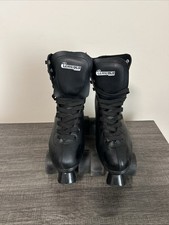 Chicago Roller Skates Men  s Quad Skates-Black/Red Wheel- Size 8