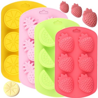 YIMINGMOLD Fruit Theme Silicone Molds Strawberry Pineapple Watermelon Lemon C...