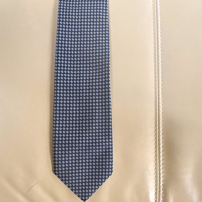Prada Mens Woven Silk Neck Tie Black/silver Geometric Classic One Size