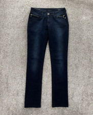 DL 1961 Jeans Womens 25 Blue Kate Slim Straight Moto Dark Wash 4-Way 360 Stretch