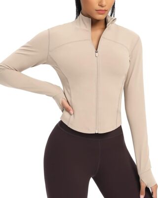 Damen Sport Full Zip Fitness Yoga Gym Jacke Damen Activewear Laufen Oberteil