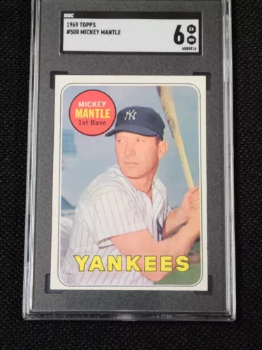 1969 Topps #500 Mickey Mantle SGC 6 Nice Centering Last Card! Yellow Letter