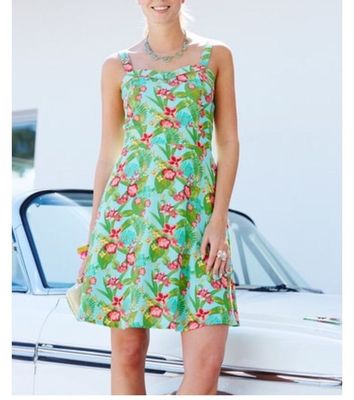 MATILDA JANE BY THE BAY Tropical Tank Dress Womens Medium Hello Lovely 