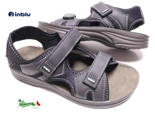 Sandali INBLU uomo comfort mare città regolabili gomma strappi NERO | eBay