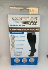 Copper Fit Energy Plus Compression Socks Size Small/Medium (Men 6-9 Women 7-10)