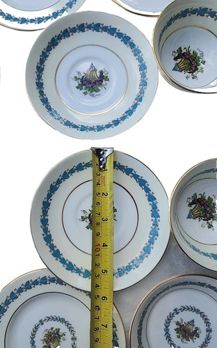 VTG Wedgewood England Appledore Bone China Blue Laurel Rim 12 Pc Dinner Set (#1) - Picture 15 of 19