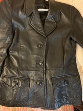 Vintage Express Blazer Thick Short Leather Jacket 90’s Black Size M