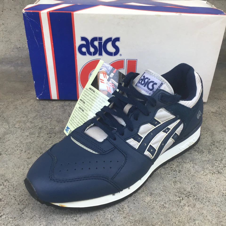 Tênis Vintage Asics Gel Running TL 65 Prata Marinha GEL 101-L Tamanho 9 com Etiqueta na Caixa - Imagem 4 de 4