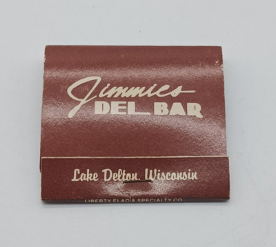 Jimmies Del Bar Lake Delton Wisconsin Vintage Matchbook Restaurant Full