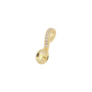 Authentic Gold Plated Sterling Silver CZ Pendant Bail Glue In Pearl Holder #99827