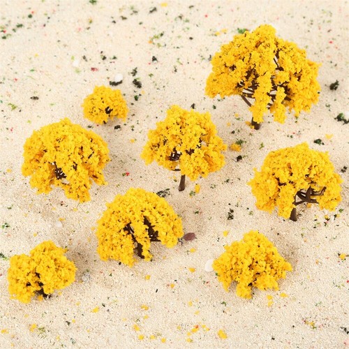 20pcs/set Orange Flowers Model Trees Railway Wargame Scene Layout 3/4/5/6/8cm - Picture 5 of 10