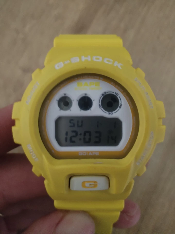 Casio DW 6900 G-Shock A Bathing Ape BAPE желтый ограниченный выпуск (0870/1000) - Изображение 2 из 4