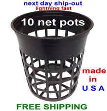 3" INCH NET POT CUPS 10 count LIGHTWEIGHT FOR HYDROPONICS SYSTEMS next day ship