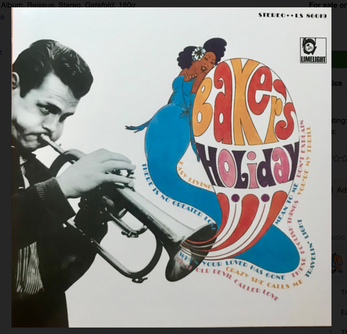 Chet Baker - Bakers Holiday, Vinyl LP - New & Sealed (Verve)
