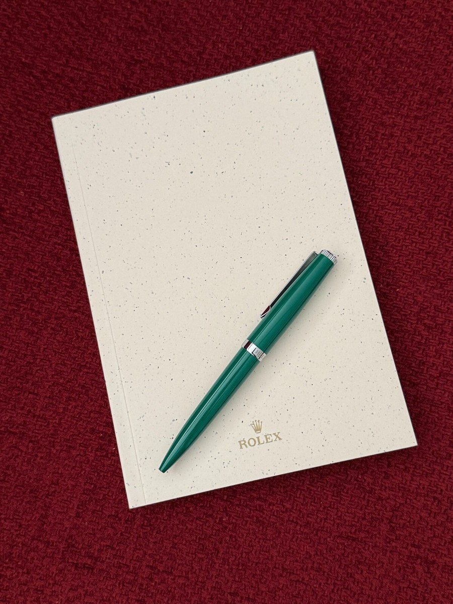 ROLEX 緑色 ボールペン Rolex Exclusive Signature Notebook + Emerald Green Twist Ballpoint