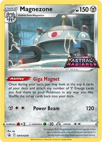 1x Magnezone SWSH208 ULTRA RARE SWSH Black Star Promo Pokemon TCG Card NM