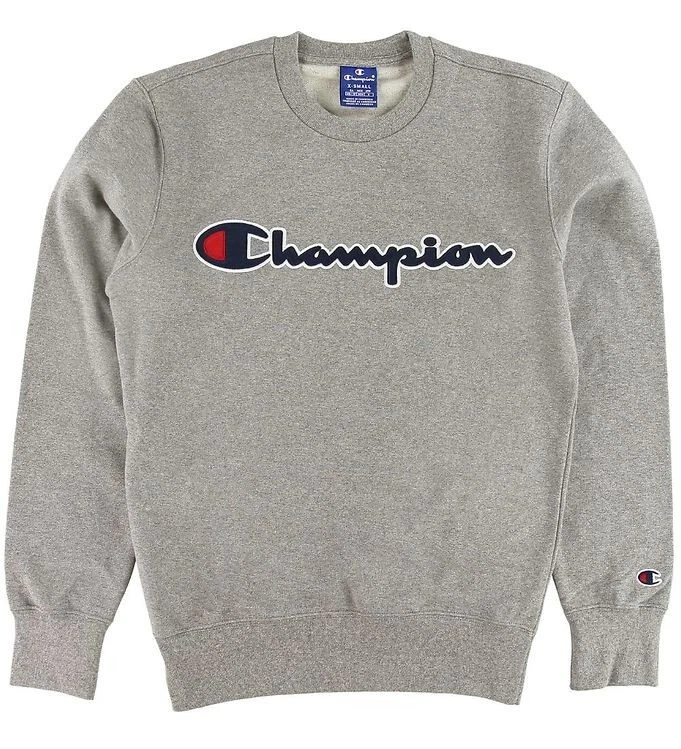 Kids Champion Sweatshirt | - Logo w. eBay Melange large Grey