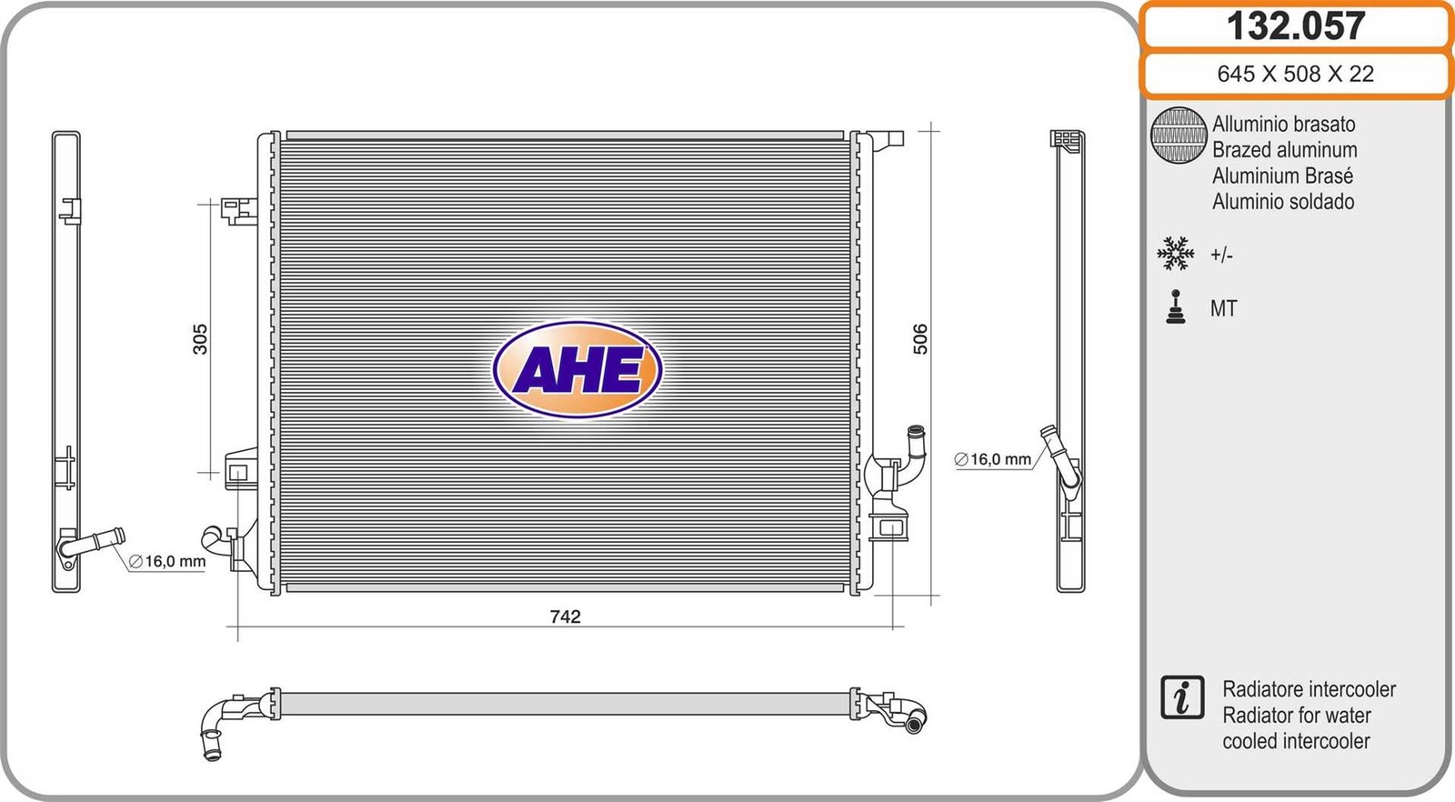 Radiateur de refroidissement Volvo XC60 II 2.0 B5 Mild-Hybrid AWD automatique
