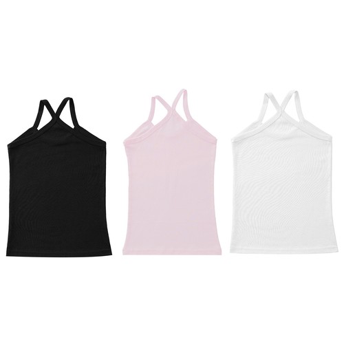 Kids Girls 3Pcs/Set Daily Wear Vest Spaghetti Straps Y-Back Camisole Casual - Picture 26 of 102