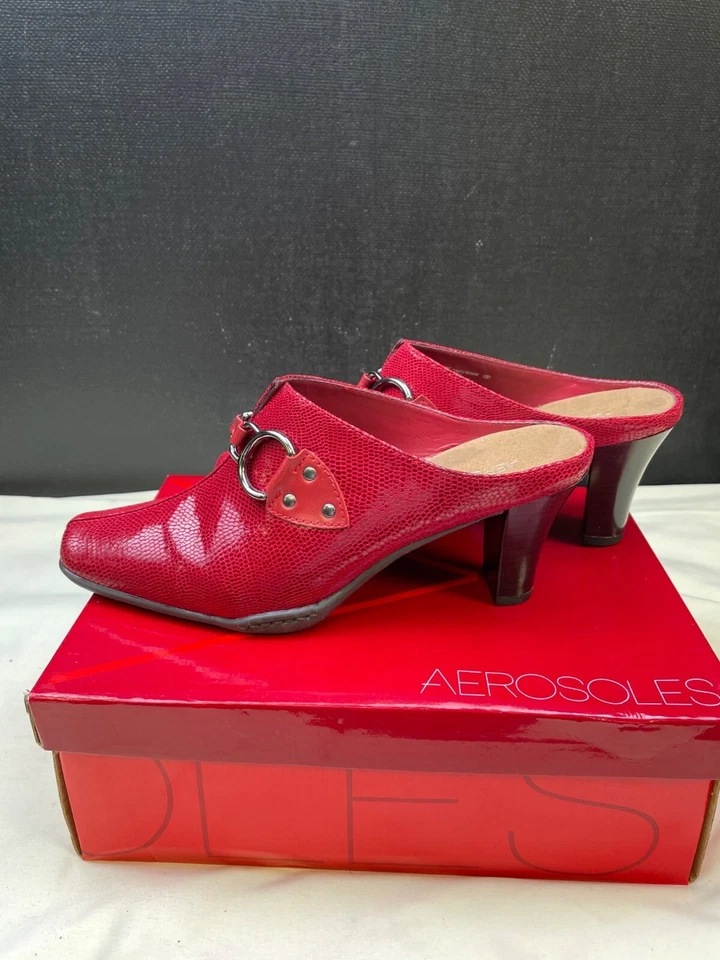 Aerosoles Mujer Rojo Serpiente Cuero Zapatos Sin Cordones Talla 9 SKU 6586 Foto 4 de 4