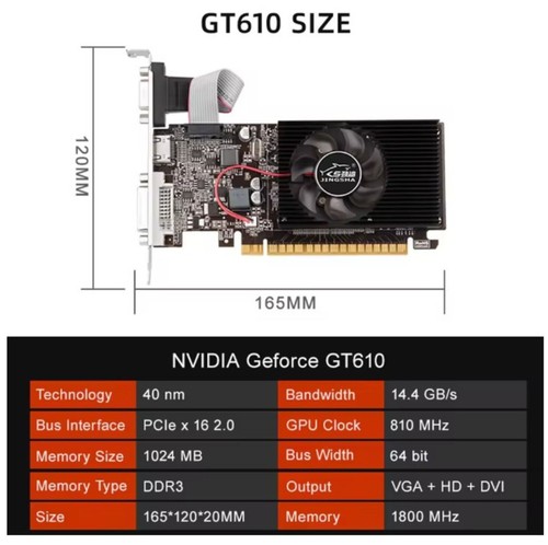 GT610 1GB AMD GRAPHICS CARD GDDR3 64BIT HDMI DESKTOP GAMING PC GPU USA SELLER - Picture 4 of 4