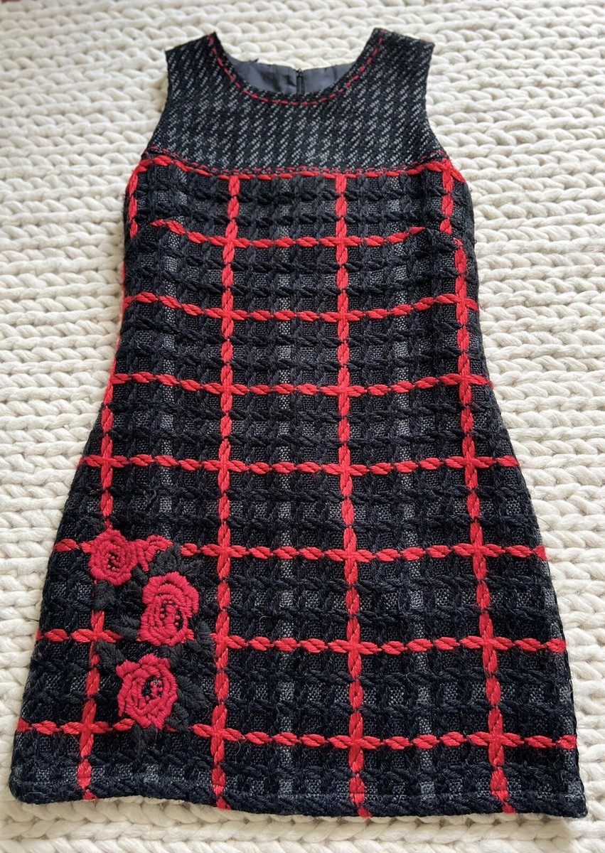 red and black tweed dress Christmas Kisses Mini Dress