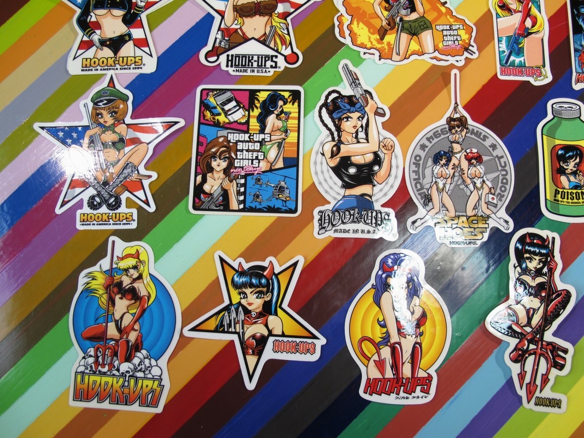 vtg 1990s 2000s Hook-Ups skateboards sticker - Fighters vtg 1990s 2000s Hook-Ups skateboards sticker - Fighters