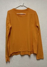 Stio Women’s Crester Base Layer T Shirt Top Orange Long Sleeve Crew Sz L