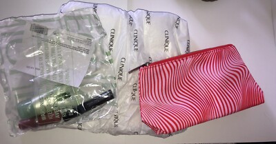 NEW! CLINIQUE 3-PC Travel Mascara, Facial Soap & Full Lipstick WITH COSMETIC BAG