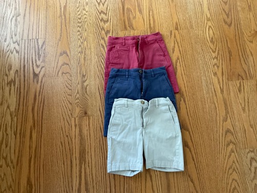 Set of 3 Boys’ Johnnie-O Shorts – Size 7, Red, Navy & Khaki, Preppy Classic
