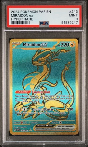 2024 POKEMON PAF EN-PALDEAN FATES 243 MIRAIDON EX HYPER RARE PSA 9