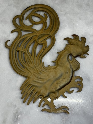 Juego retro de estatuillas de gallo de metal y aluminio fundido decoración de pared MCM Vermay EE. UU. - Imagen 7 de 13