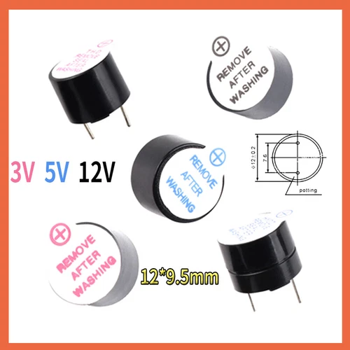 Aktive Buzzer Piepser Summer Alarm Ton Signalgeber Piezo 12mm 3V 5V 12V