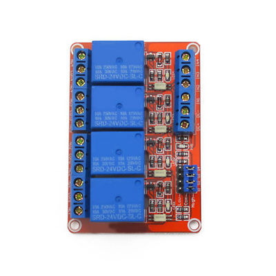 1pcs Microcontroller DC24V Model High/Low Level Trigger 4-CH Power Relay Module