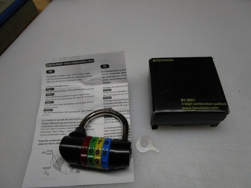 PACK de 2 cerraduras de combinación Bosvision para puertas de armario 64 mm 4 dígitos 7,8 mm grillete - Imagen 3 de 9